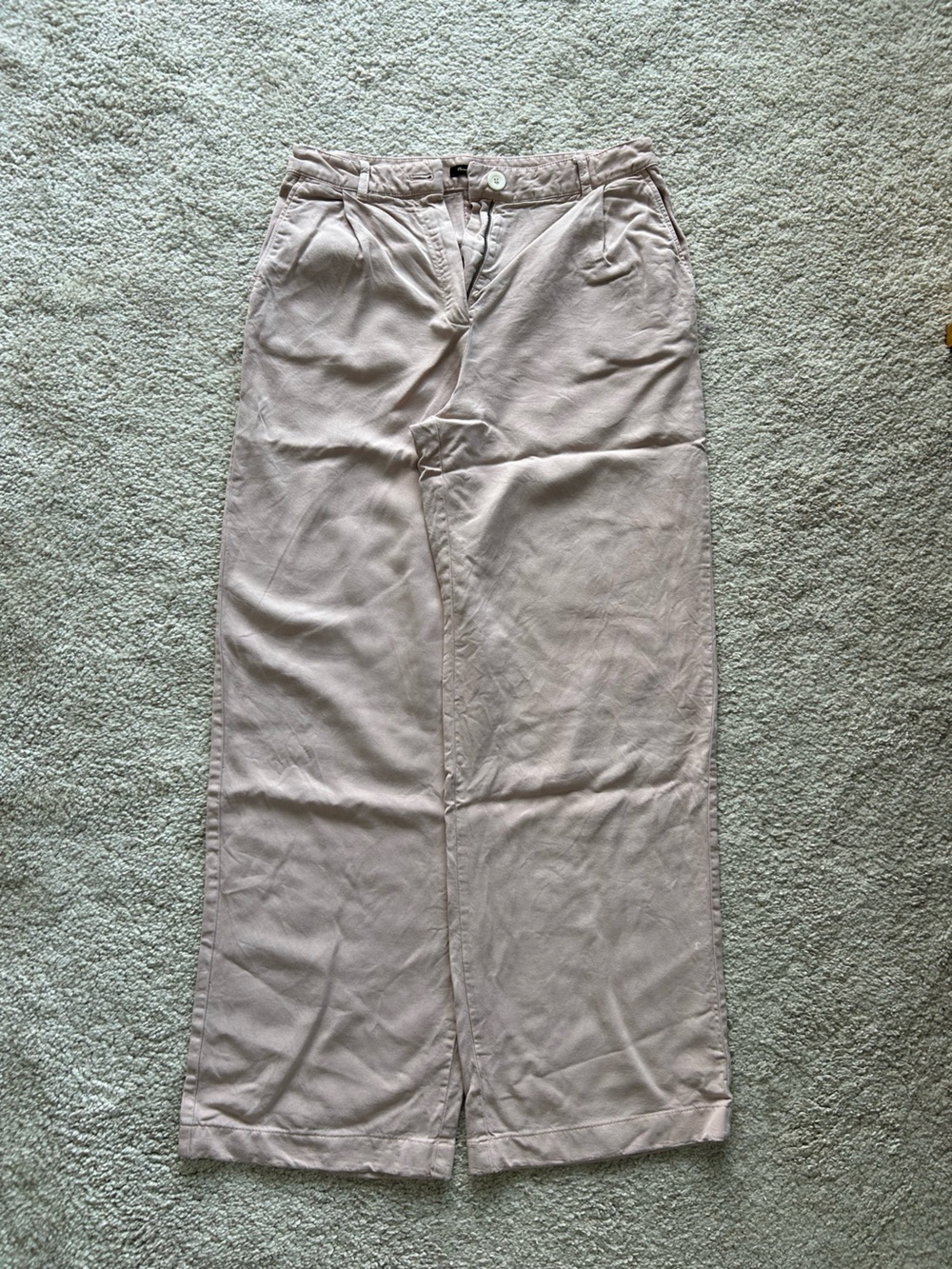 Massimo Dutti Wide Leg Pants in Light Blush